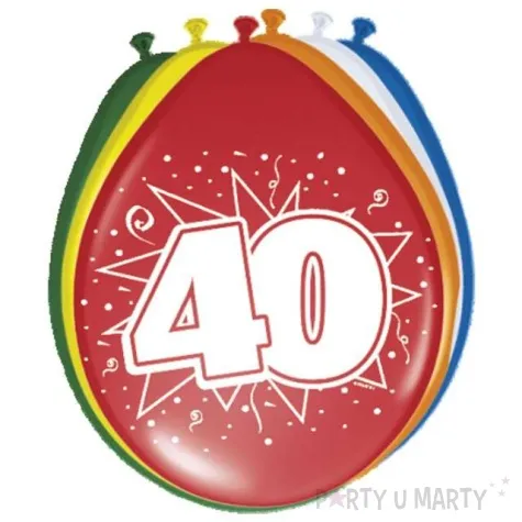 balony 12 urodziny 40 folat mix pastel 8 szt