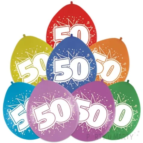balony 12 urodziny 50 folat mix pastel 8 szt