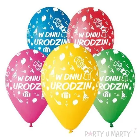 balony 12 w dniu urodzin gemar mix 5 szt