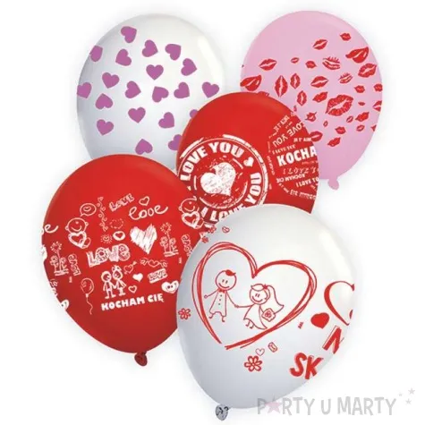 balony 12 walentynki mix 5 szt