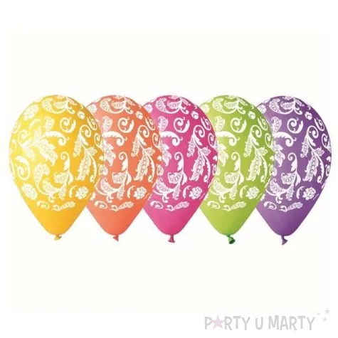 balony 12 witrazowe liscie gemar mix 5 szt