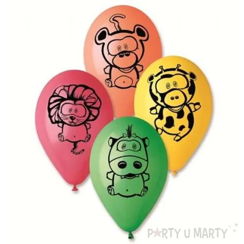 balony 12 zwierzeta z jungli gemar mix 25 szt