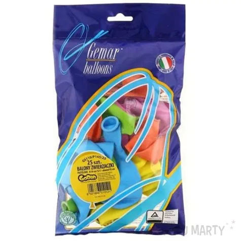 balony 12 zwierzeta z jungli gemar mix 25 szt