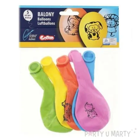 balony 12 zwierzeta z jungli gemar mix 5 szt