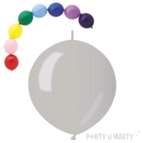 balony 13 metalik z lacznikiem gemar srebrne 100 szt