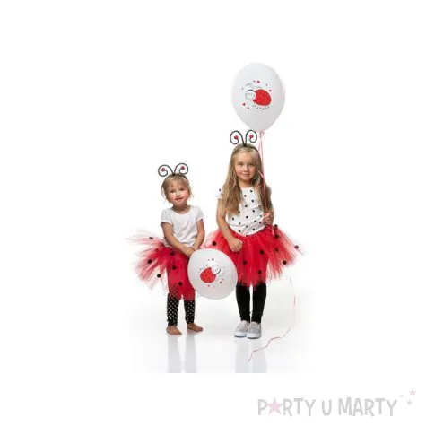 balony 14 biedronki pastel white 6 szt