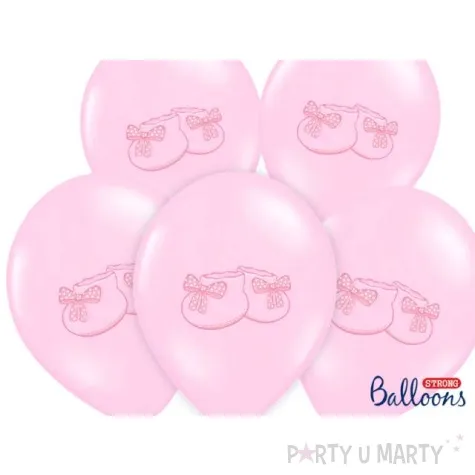 balony 14 buciki strong baby pink 6 szt