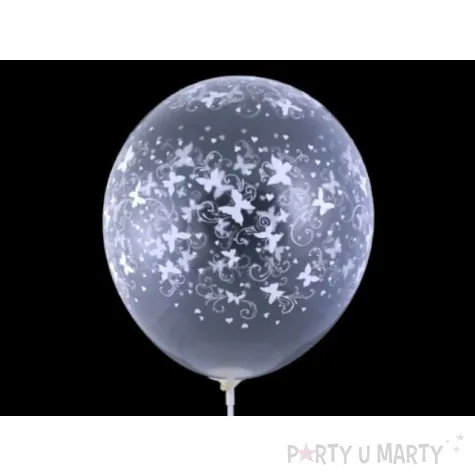 balony 14 crystal clear motylki 6 szt
