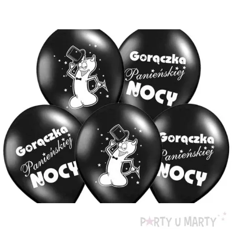 balony 14 goraczka panienskiej black 6 szt