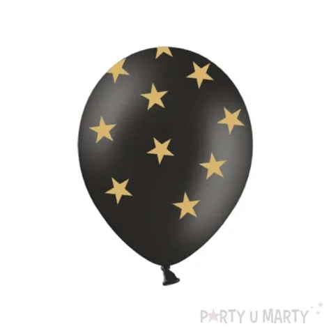 balony 14 gwiazdki zlote belbal pastel black 6 szt