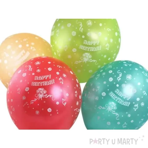 balony 14 happy birthday belbal metallic mix 50 szt