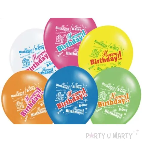 balony 14 happy birthday belbal pastel mix 50 szt