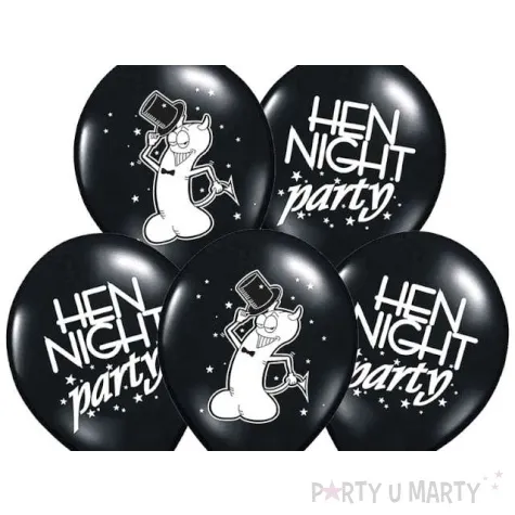 balony 14 hen night party czarne 6 szt