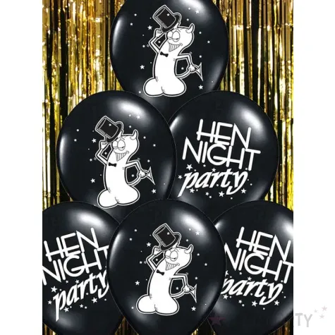 balony 14 hen night party czarne 6 szt
