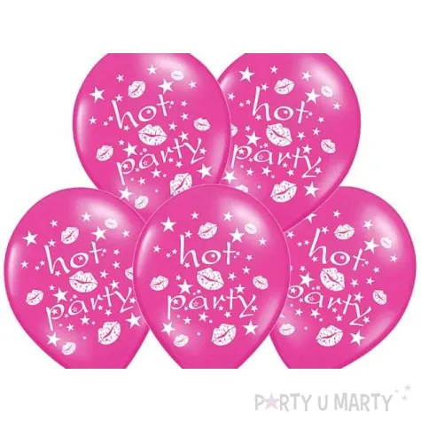 balony 14 hot party belbal hot pink metalik 6 szt