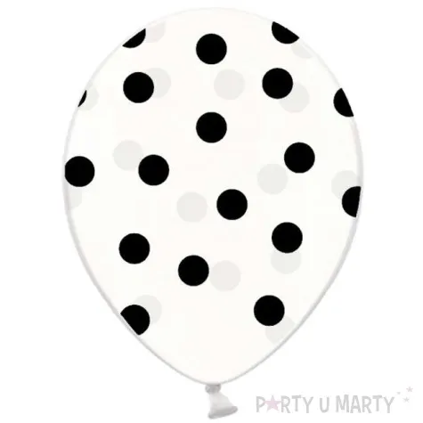 balony 14 kropki crystal clear black strong 50 szt