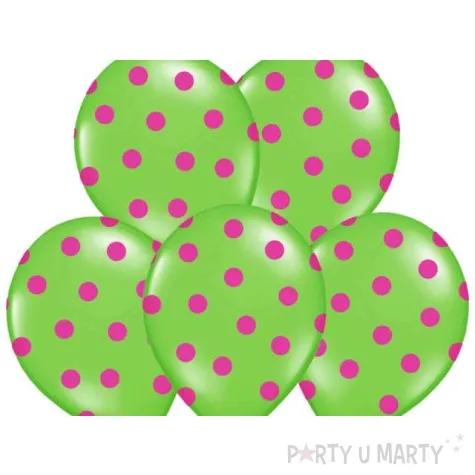 balony 14 kropki pastel apple green belbal 6 szt