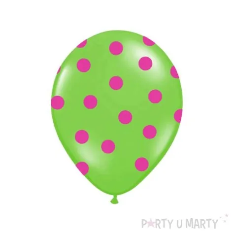 balony 14 kropki pastel apple green belbal 6 szt