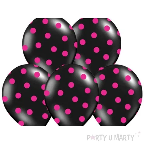 balony 14 kropki pastel black belbal 6 szt