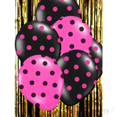 balony 14 kropki pastel black belbal 6 szt