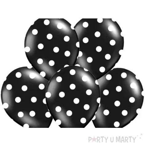 balony 14 kropki pastel black belbal 6 szt