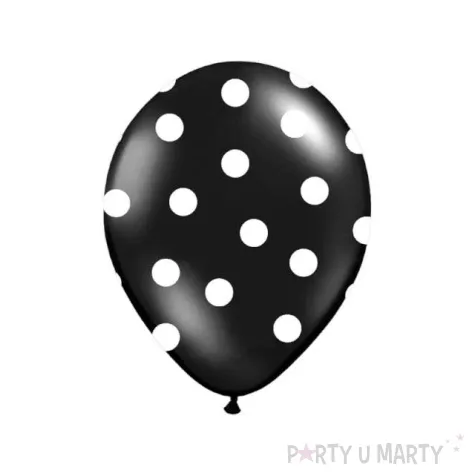 balony 14 kropki pastel black belbal 6 szt
