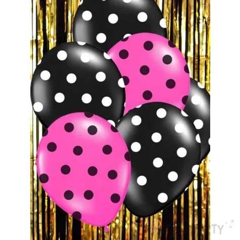 balony 14 kropki pastel black belbal 6 szt