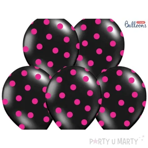 balony 14 kropki pastel black strong 50 szt