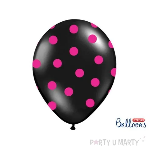 balony 14 kropki pastel black strong 50 szt