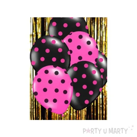 balony 14 kropki pastel black strong 6 szt