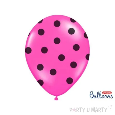 balony 14 kropki pastel hot pink strong 50 szt