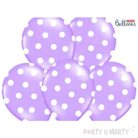 balony 14 kropki pastel lavender blue strong 6 szt