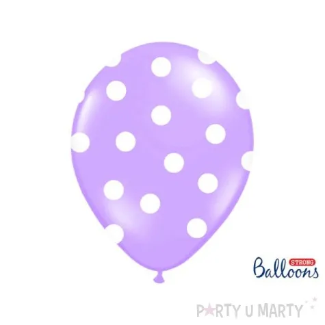 balony 14 kropki pastel lavender blue strong 6 szt