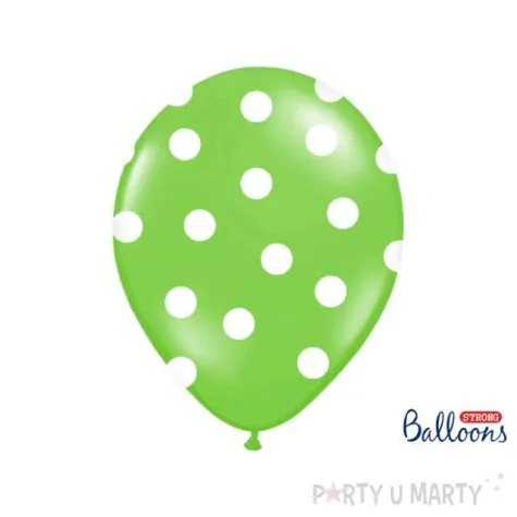 balony 14 kropki pastel lime green strong 50 szt