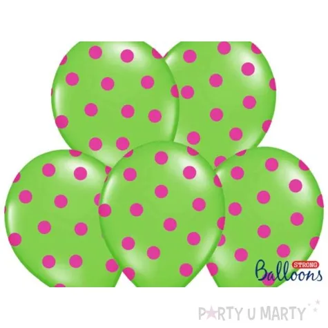 balony 14 kropki pastel lime green strong 6 szt