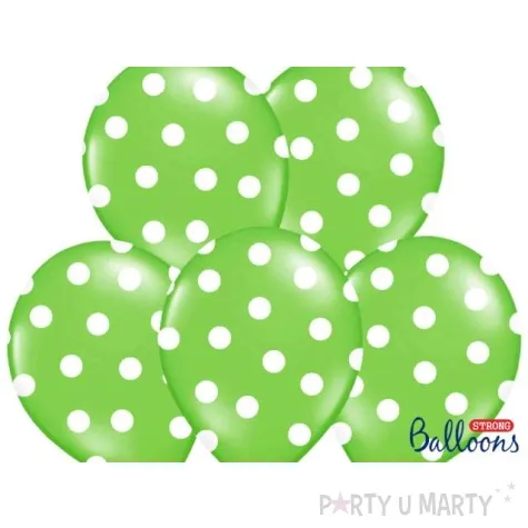 balony 14 kropki pastel lime green strong 6 szt