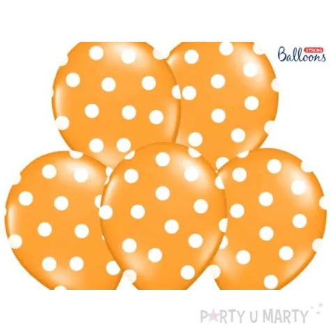 balony 14 kropki pastel middle orange strong 6 szt