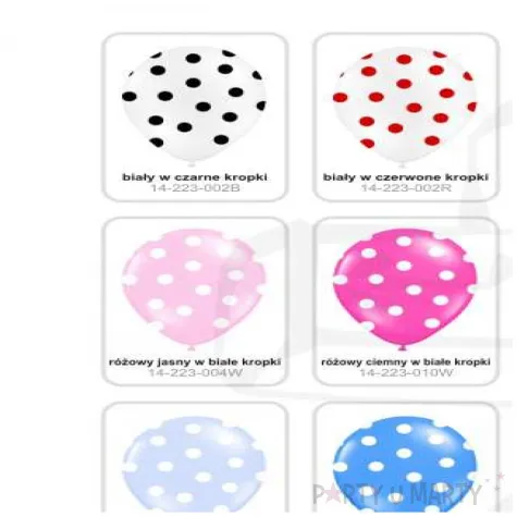 balony 14 kropki pastel mix belbal 1 szt