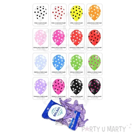 balony 14 kropki pastel mix belbal 1 szt