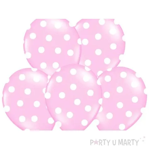 balony 14 kropki pastel pink belbal 6 szt
