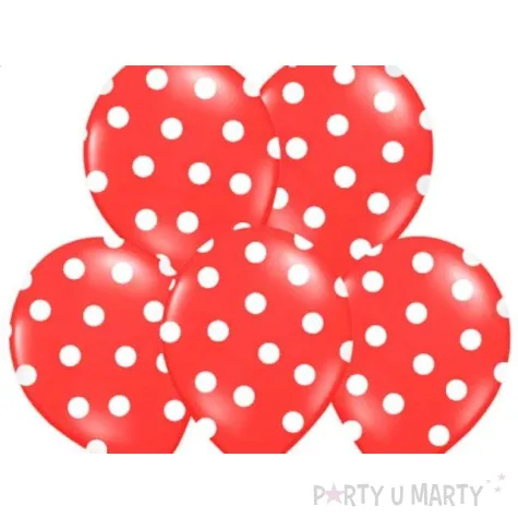 balony 14 kropki pastel red belbal 50 szt