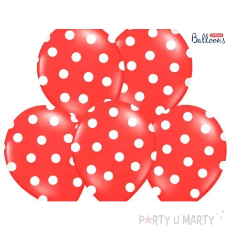 balony 14 kropki pastel red strong 50 szt
