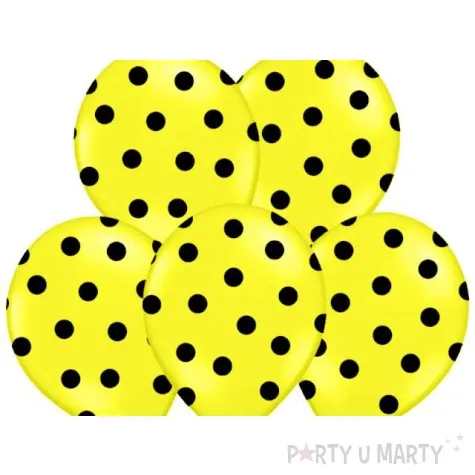 balony 14 kropki pastel yellow belbal 6 szt