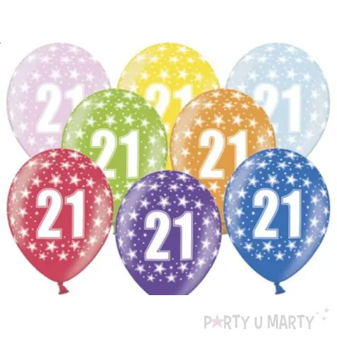 balony 14 liczba 21 belbal metallic mix 50 szt