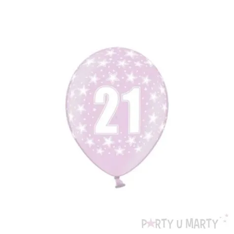 balony 14 liczba 21 belbal rozowe metalic 50 szt