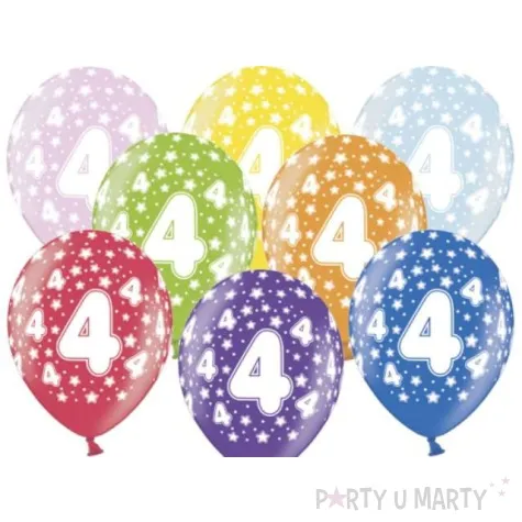 balony 14 liczba 4 belbal metallic mix 50 szt