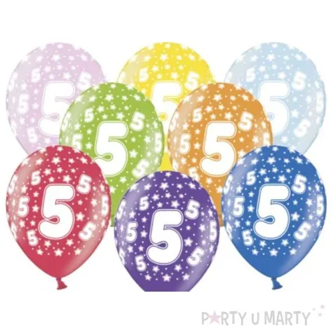 balony 14 liczba 5 belbal metallic mix 50 szt