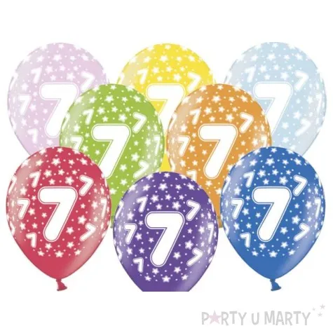 balony 14 liczba 7 belbal metallic mix 50 szt