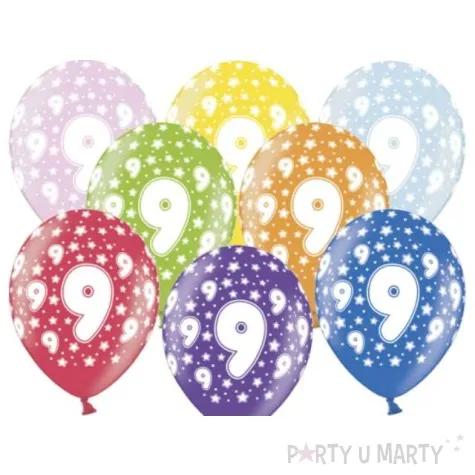 balony 14 liczba 9 belbal metallic mix 50 szt