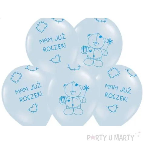 balony 14 mam juz roczek belbal baby blue 50 szt
